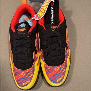 NWT Hot Wheels x Airwalk Flame Accent Sneakers - Black, Red, Yellow 6